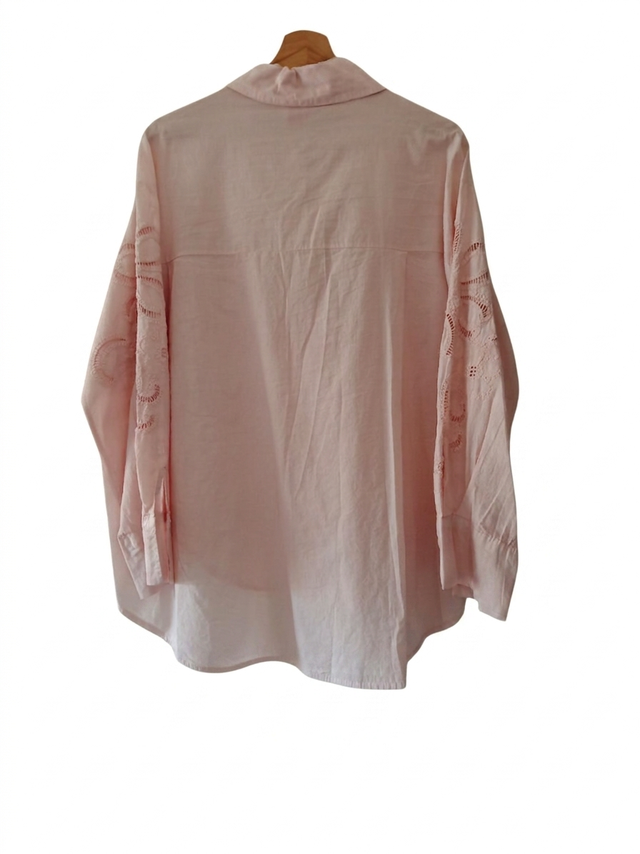 Chemise brodée femme oversize coton manches longues – Aura Brodée | LyaMode