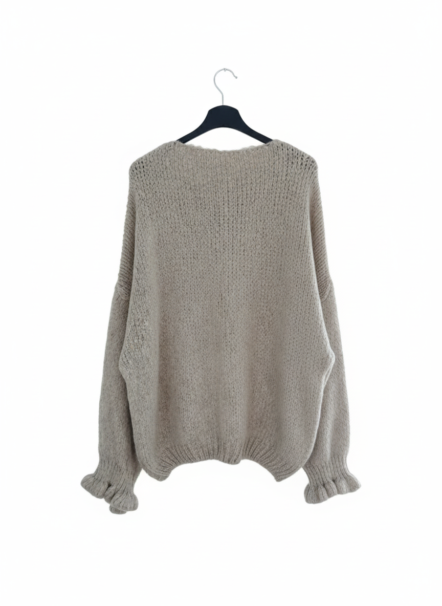 Gilet CocoonLace – Cardigan maille ultra douce lacage devant coupe ample chic confortable femme taille unique | LyaMode