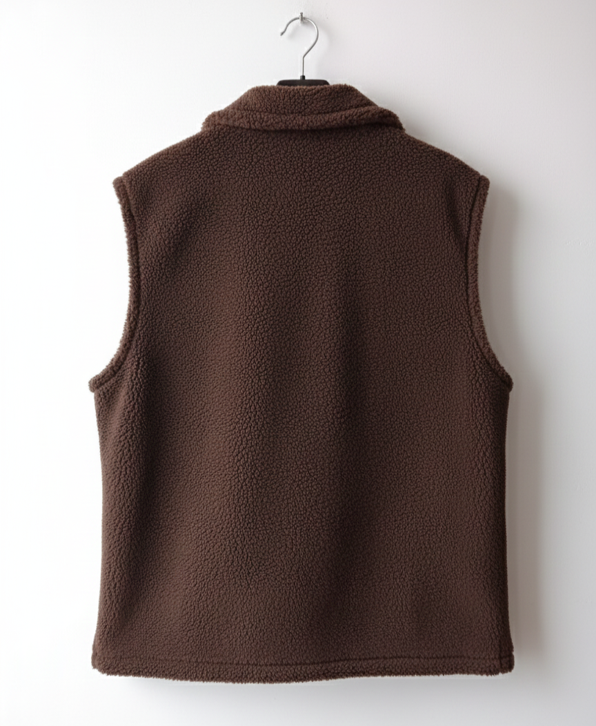 Gilet sans manches femme long effet laine doux coupe droite poches chic confortable taille unique oversize superposition automne hiver | Nuage Doux – LyaMode