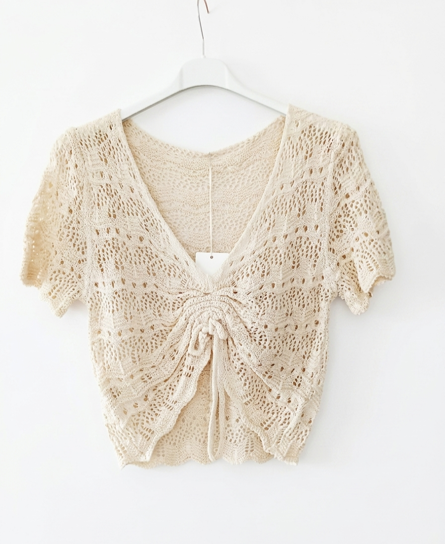 Haut court crochet femme 100% coton taille unique Brise Crochet – LyaMode