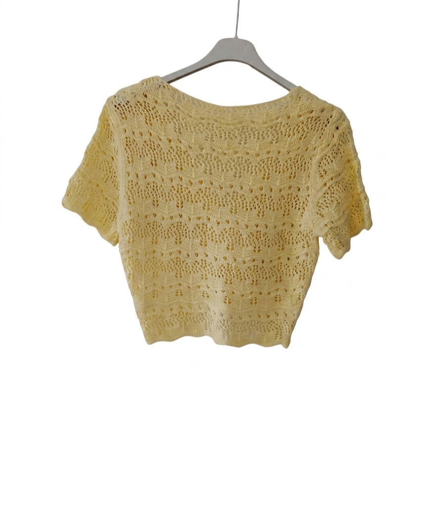 Haut court crochet femme 100% coton taille unique Brise Crochet – LyaMode