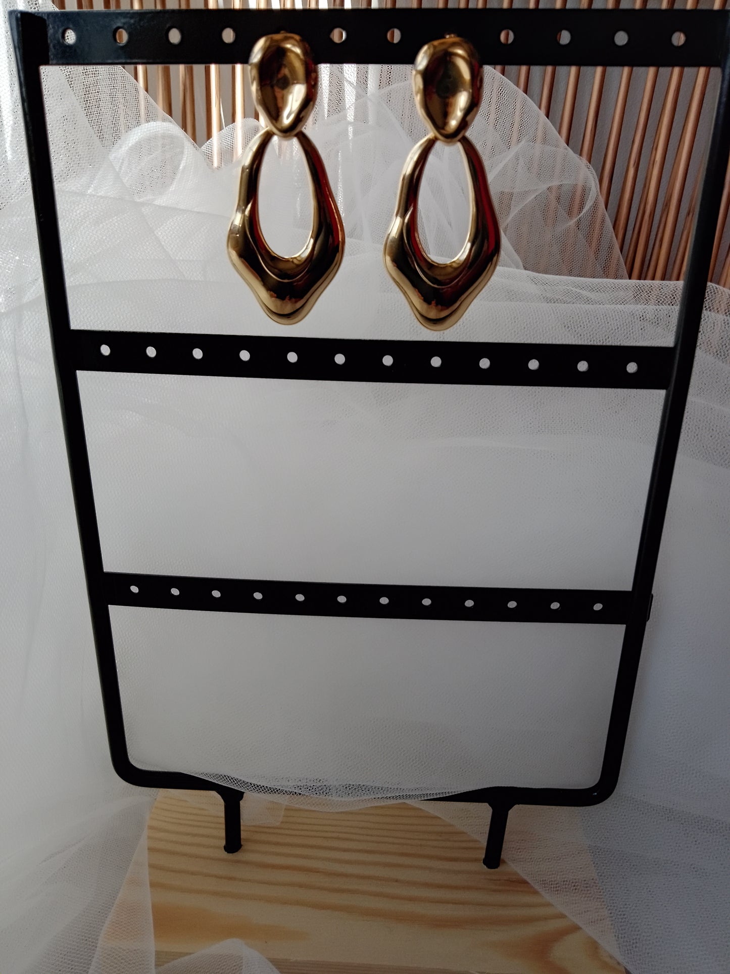 Boucles d’oreilles pendantes acier inoxydable effet miroir Onda | LyaMode