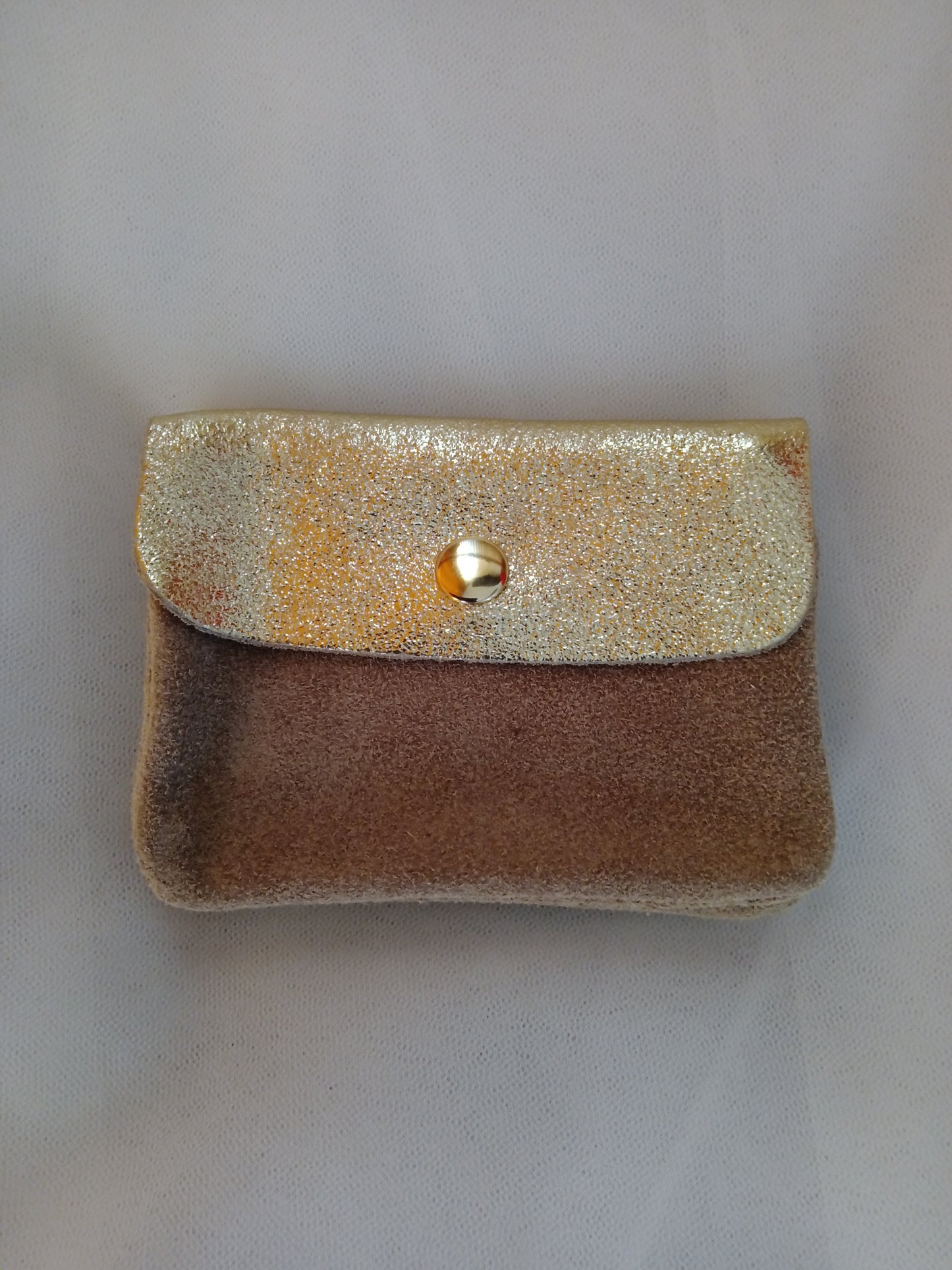 Porte-monnaie cuir compact femme bouton pression et poche zippée 11x9 cm – Éclat Mini | LyaMode