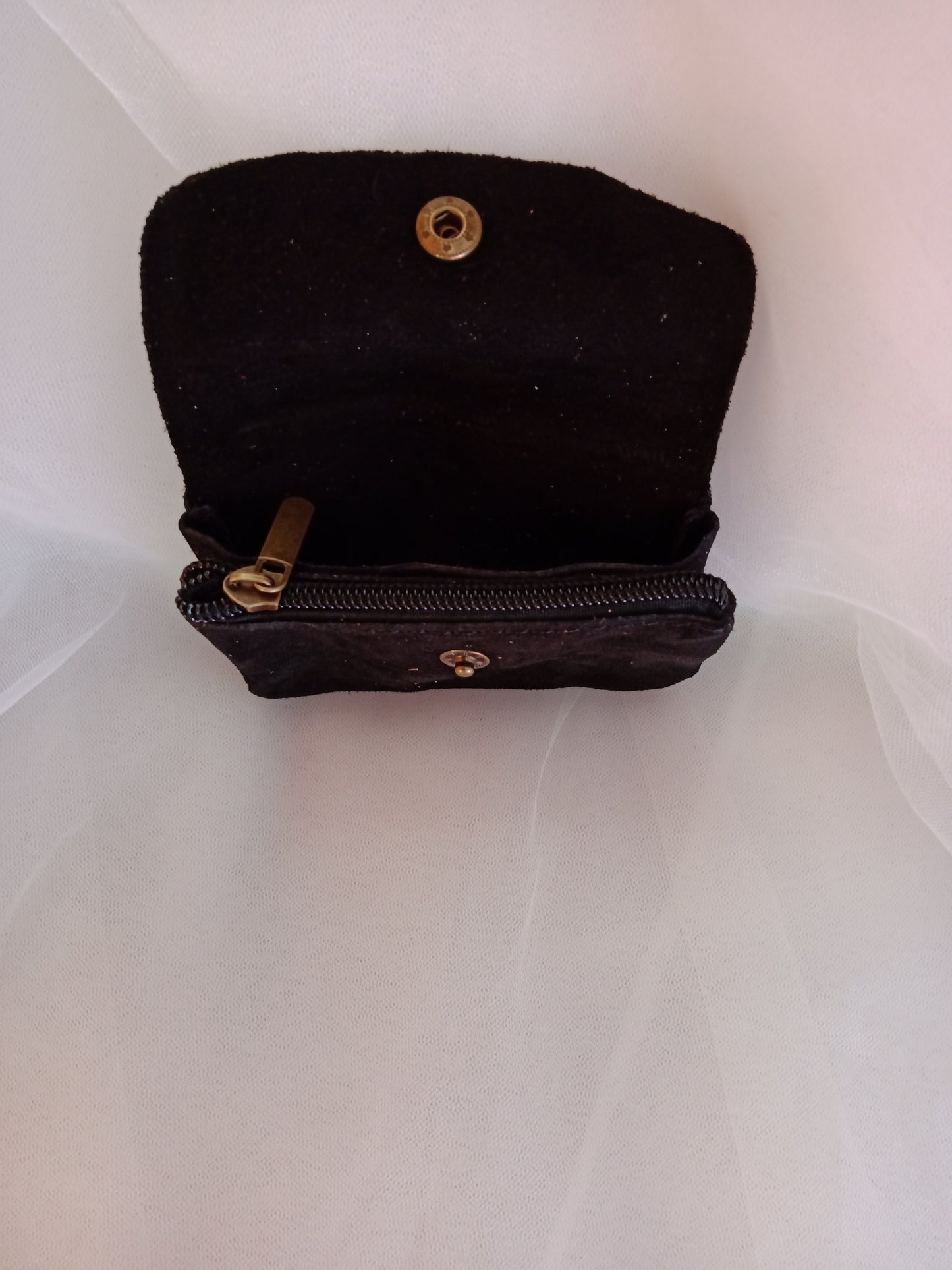 Porte-monnaie cuir compact femme bouton pression et poche zippée 11x9 cm – Éclat Mini | LyaMode