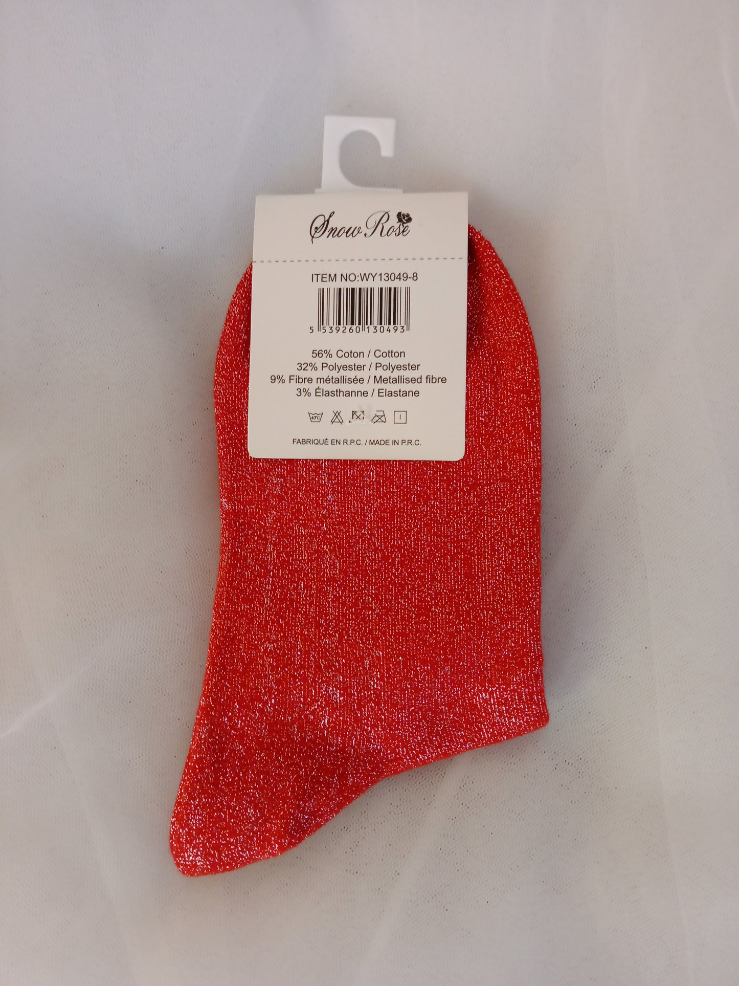 Chaussettes pailletées femme à message fantaisie – Snow Rose – Taille 36-41 | LyaMode