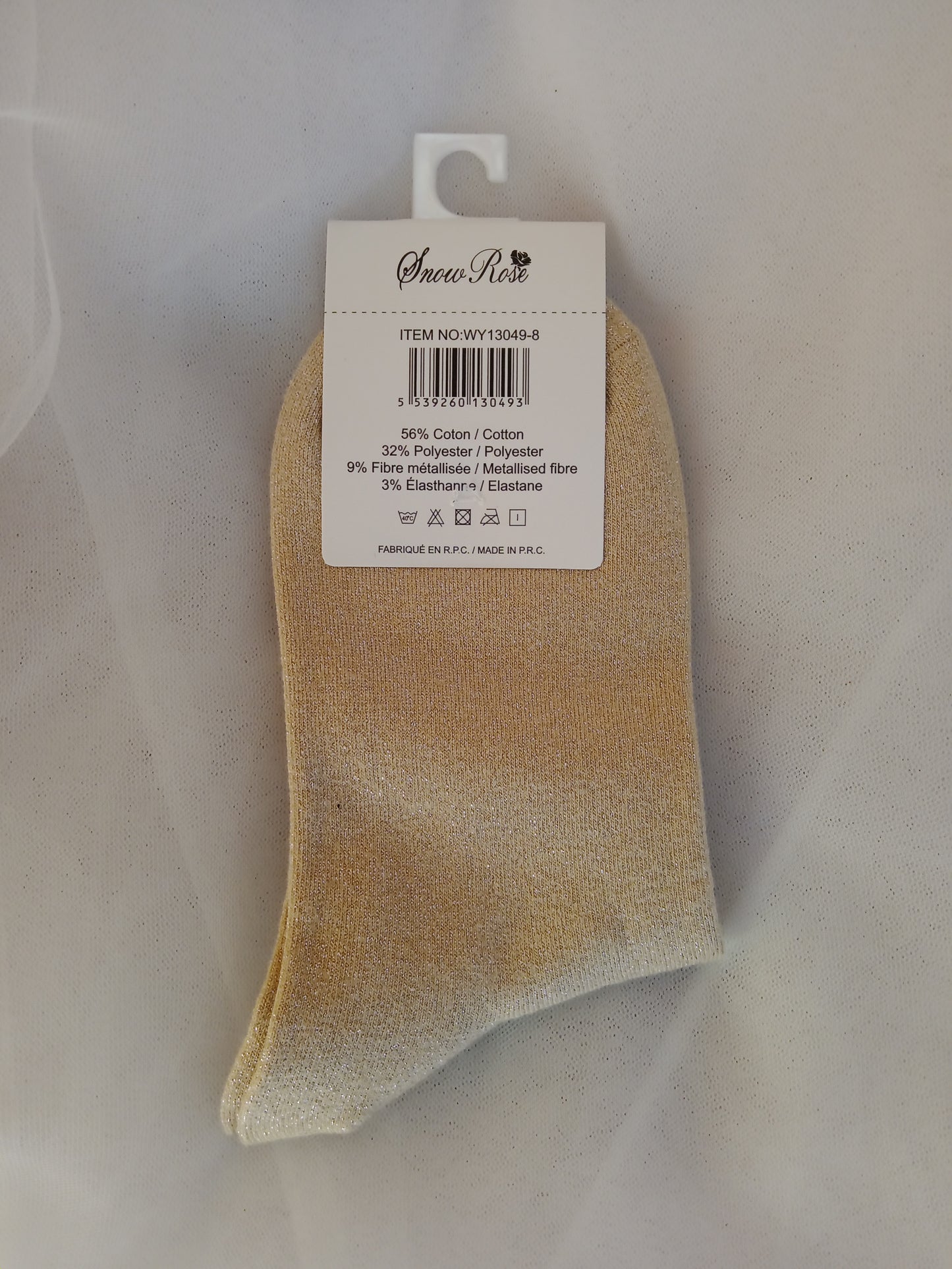 Chaussettes pailletées femme à message fantaisie – Snow Rose – Taille 36-41 | LyaMode