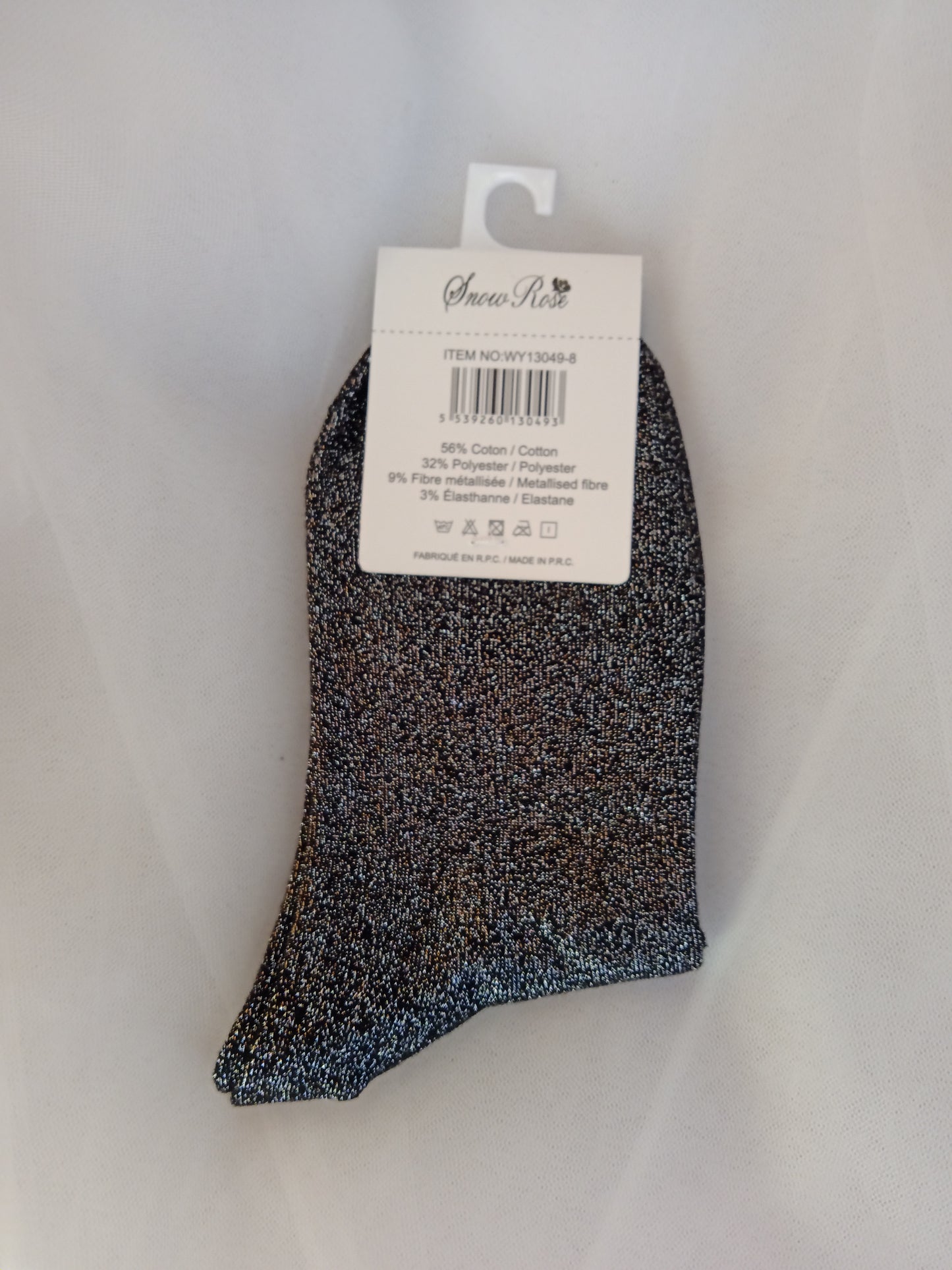 Chaussettes pailletées femme à message fantaisie – Snow Rose – Taille 36-41 | LyaMode