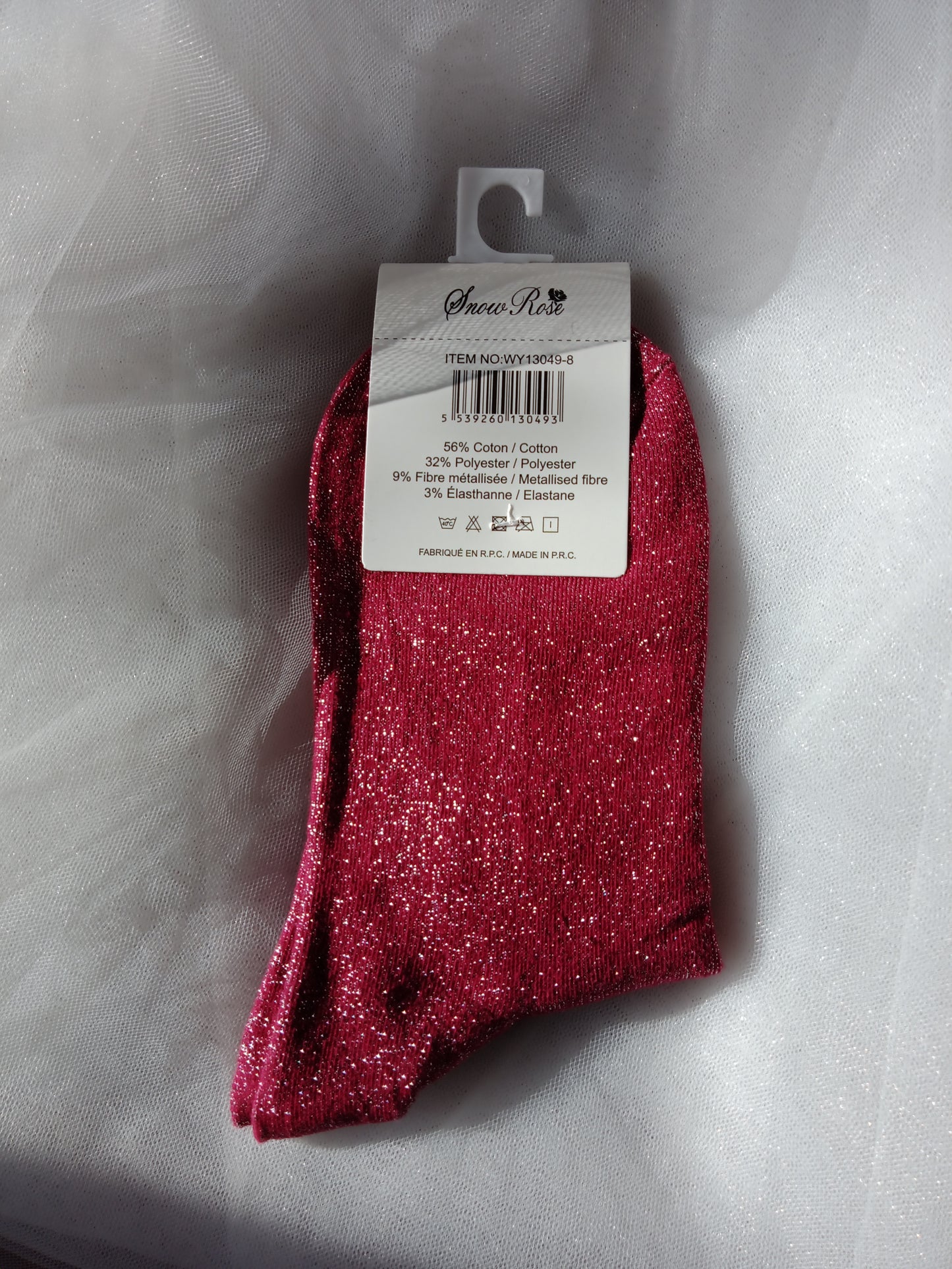 Chaussettes pailletées femme à message fantaisie – Snow Rose – Taille 36-41 | LyaMode