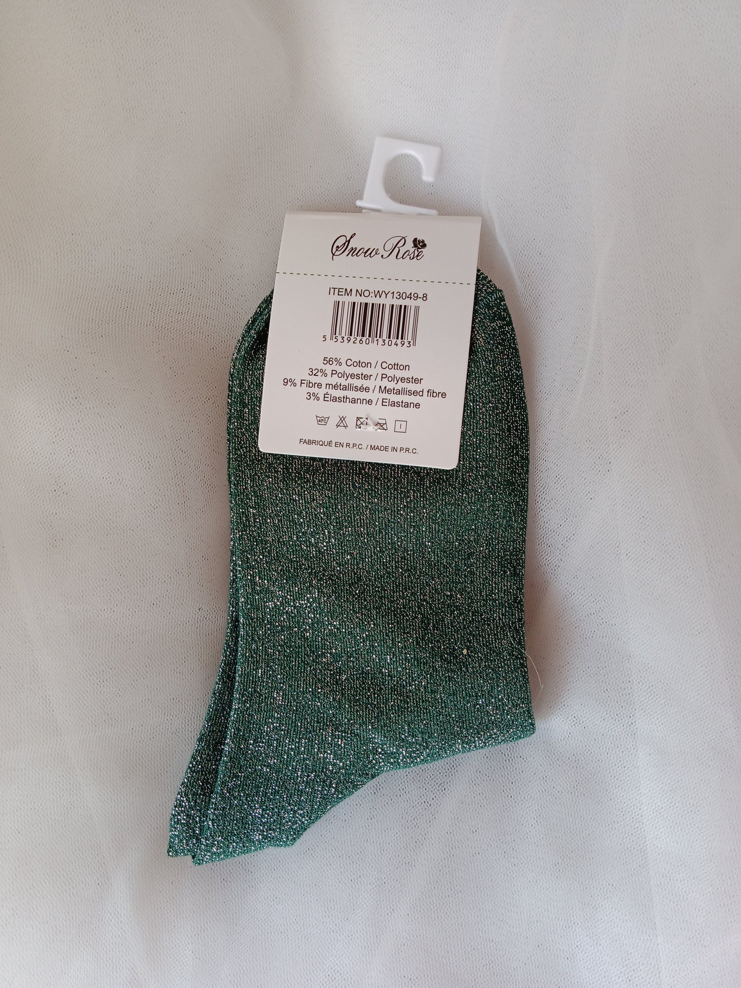 Chaussettes pailletées femme à message fantaisie – Snow Rose – Taille 36-41 | LyaMode