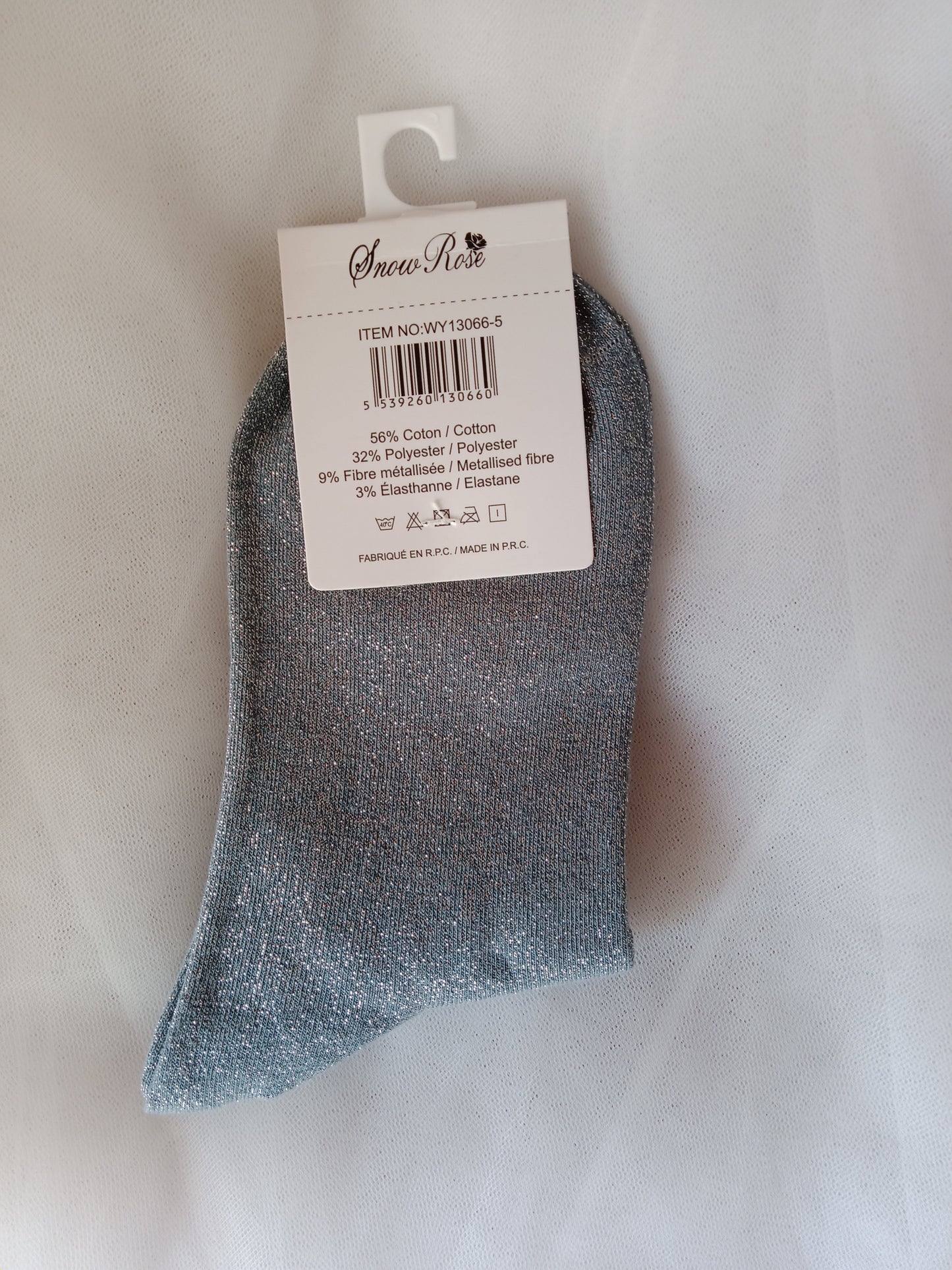 Chaussettes pailletées femme à message fantaisie – Snow Rose – Taille 36-41 | LyaMode