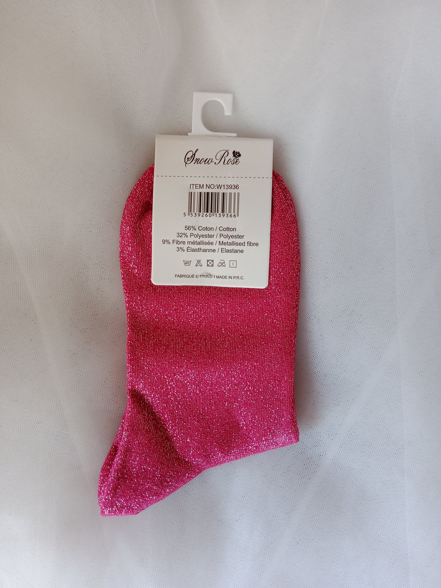 Chaussettes pailletées femme à message fantaisie – Snow Rose – Taille 36-41 | LyaMode