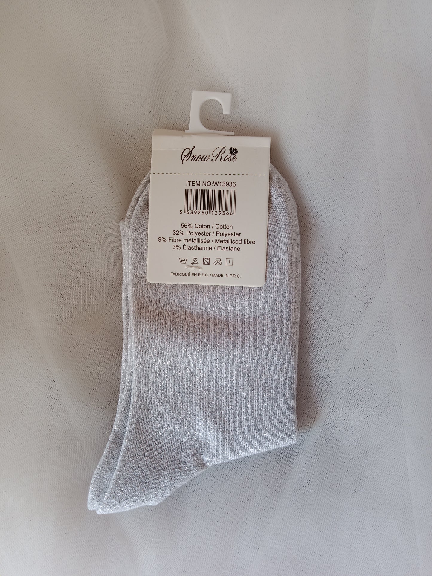 Chaussettes pailletées femme à message fantaisie – Snow Rose – Taille 36-41 | LyaMode