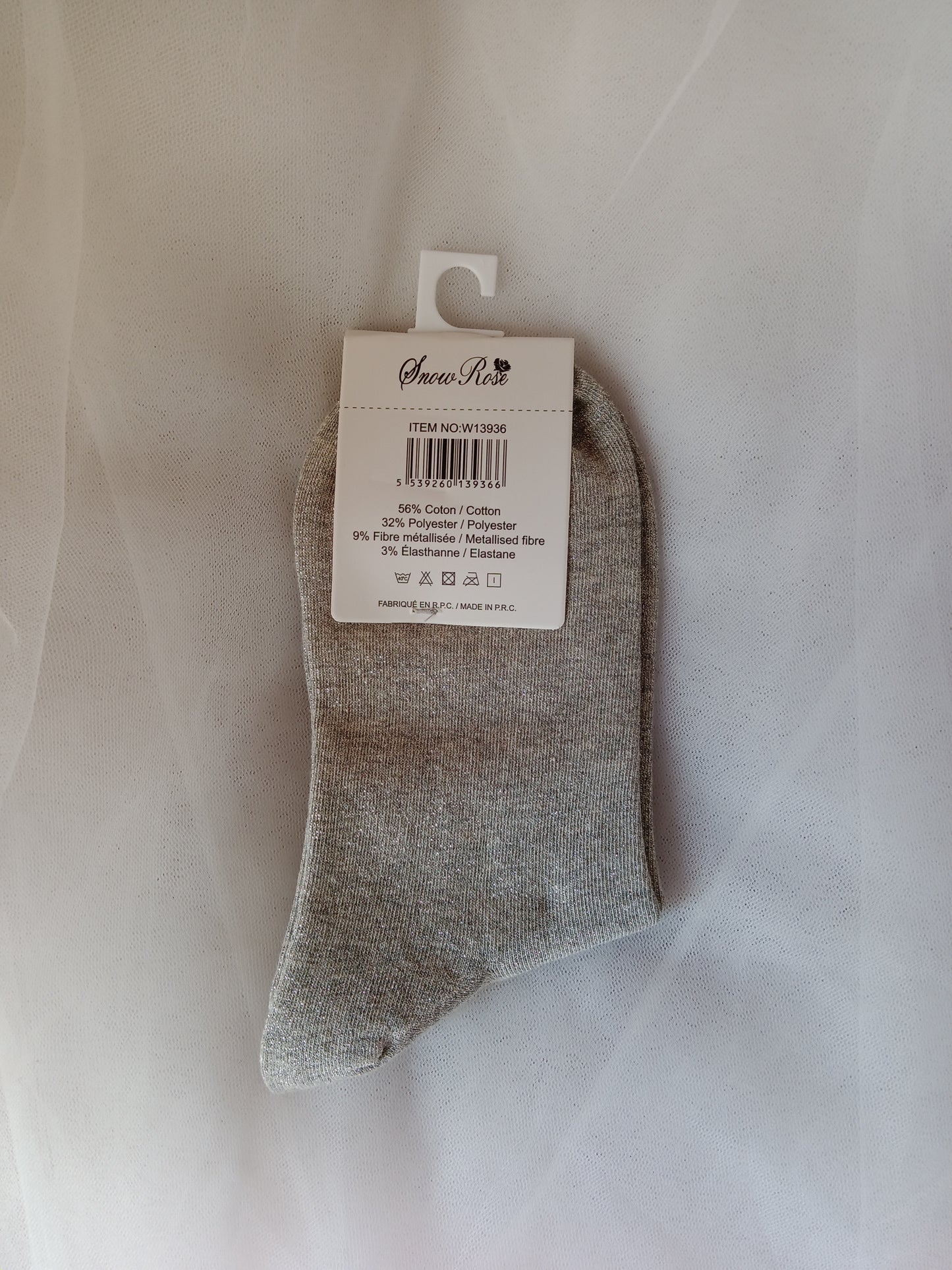 Chaussettes pailletées femme à message fantaisie – Snow Rose – Taille 36-41 | LyaMode