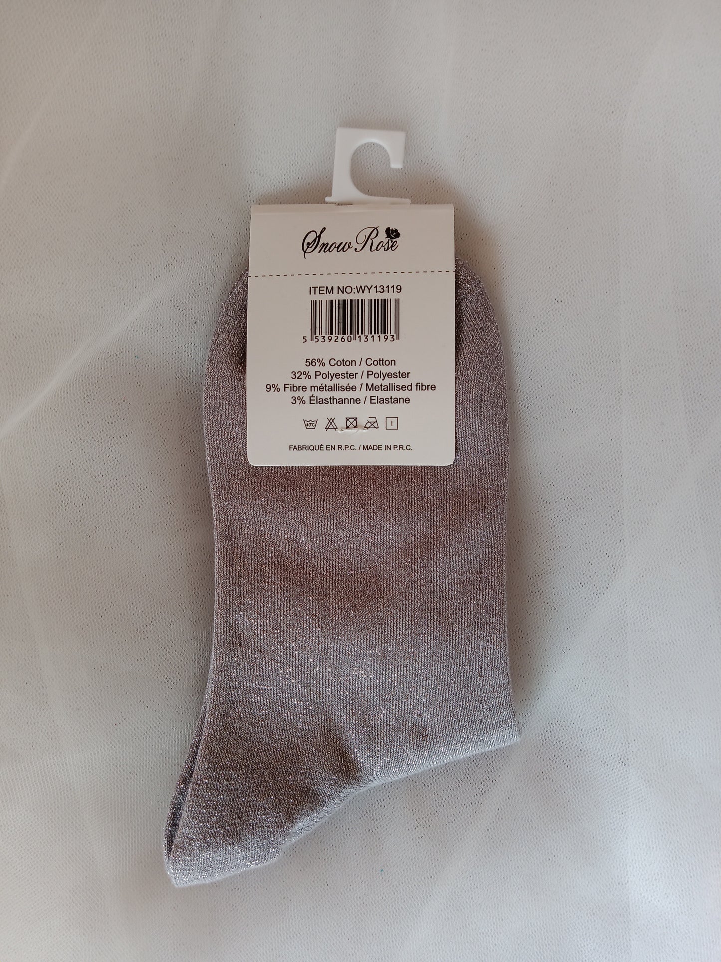 Chaussettes pailletées femme à message fantaisie – Snow Rose – Taille 36-41 | LyaMode