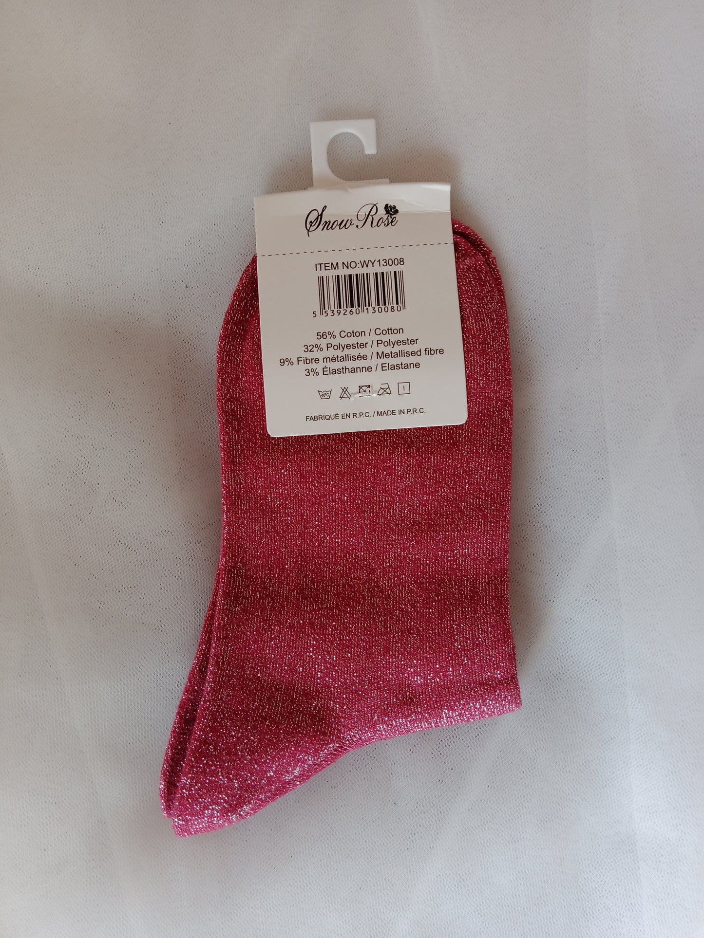 Chaussettes pailletées femme à message fantaisie – Snow Rose – Taille 36-41 | LyaMode