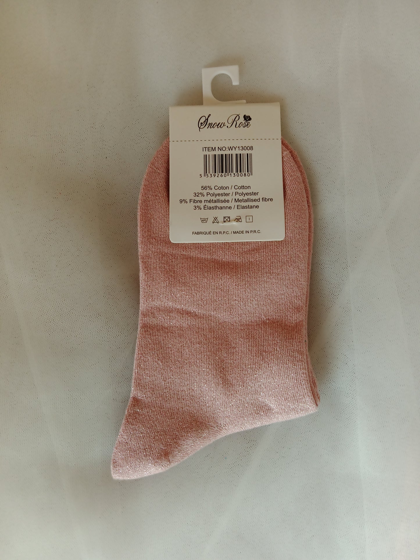 Chaussettes pailletées femme à message fantaisie – Snow Rose – Taille 36-41 | LyaMode
