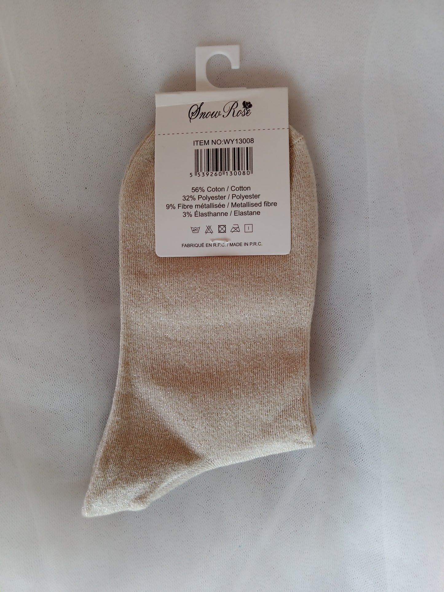 Chaussettes pailletées femme à message fantaisie – Snow Rose – Taille 36-41 | LyaMode