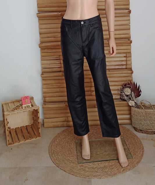 Pantalon Mom-Fit Simili Glam