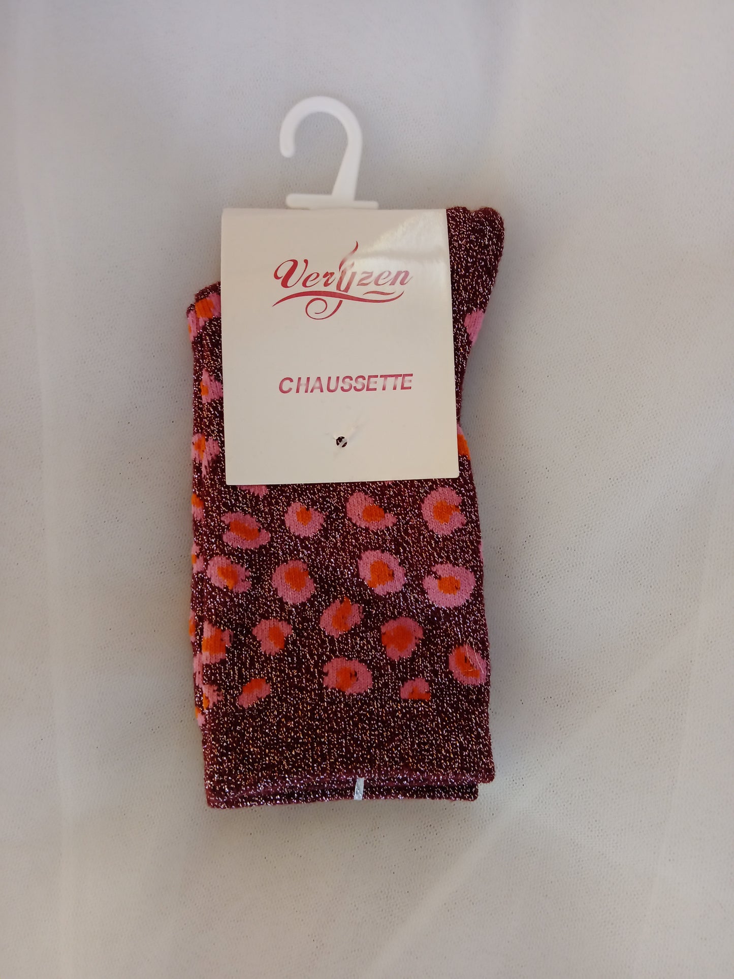 Chaussettes femme léopard pailletées coton extensibles brillantes confort mode tendance Wild Spark | LyaMode