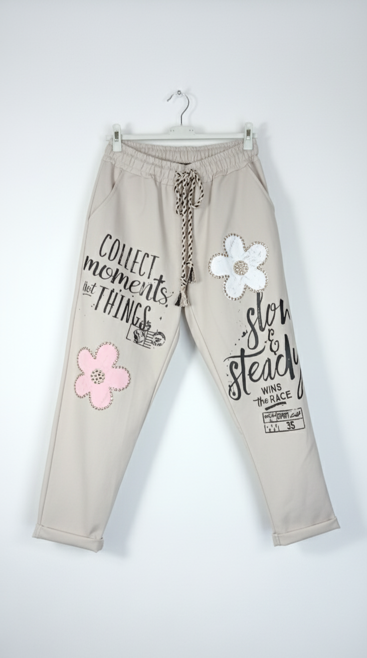 Pantalon magique Femme Confort Coton Stretch Taille Élastique Décontracté – Instants Paisibles | LyaMode