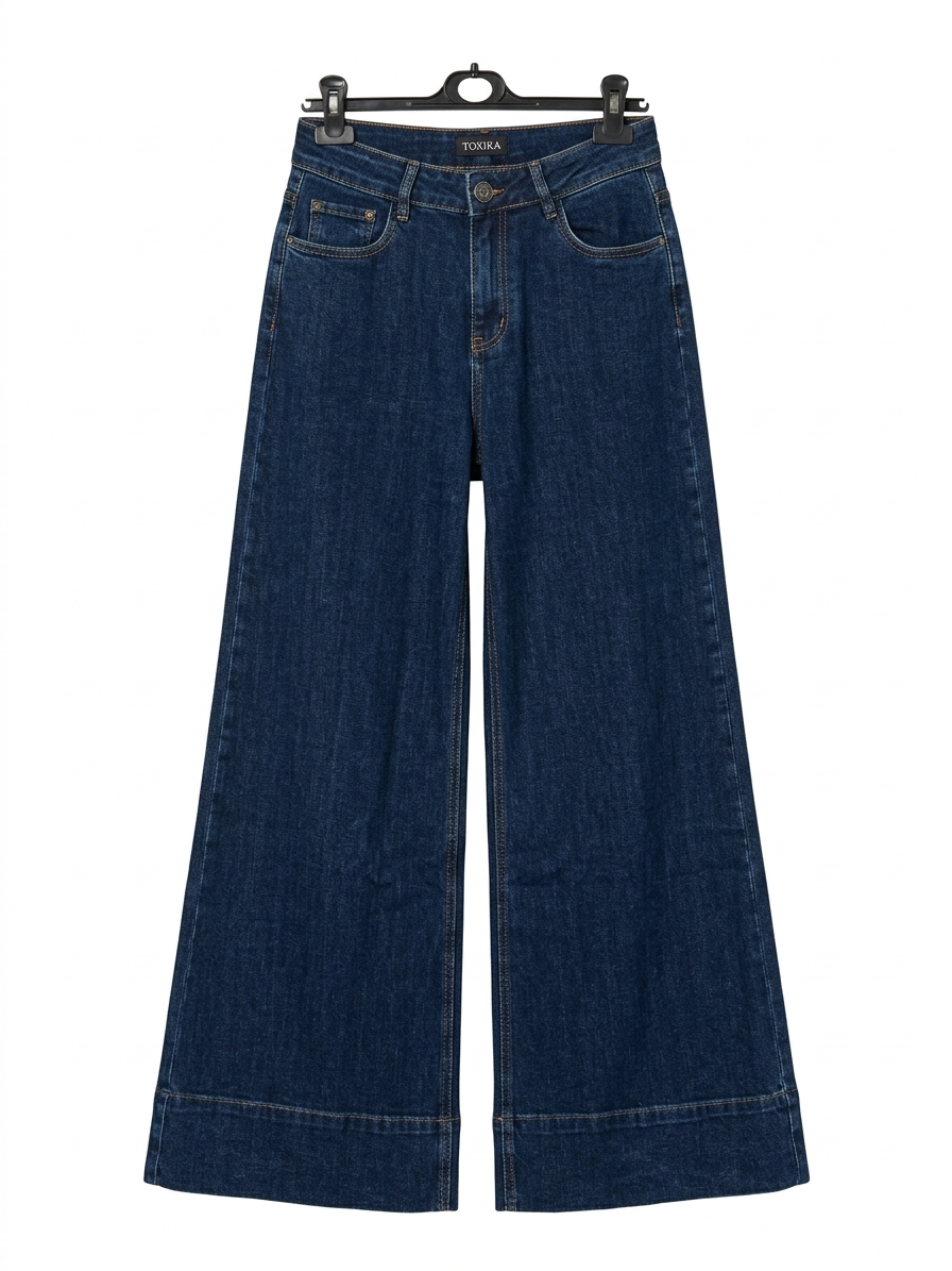 Jean large taille haute femme denim fluide coupe wide leg Denim Flow – LyaMode