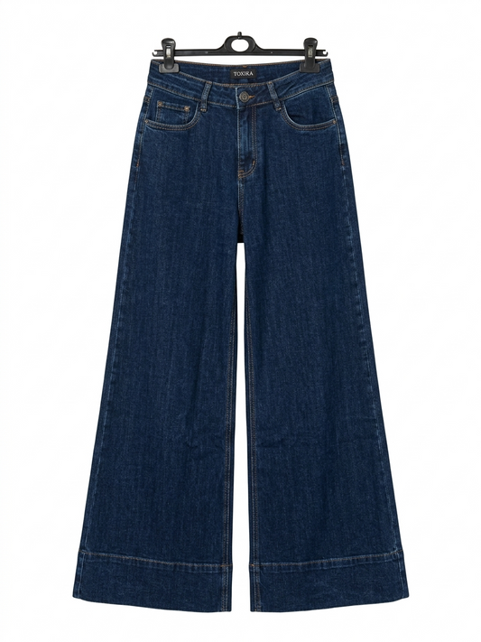 Jean large taille haute femme denim fluide coupe wide leg Denim Flow – LyaMode