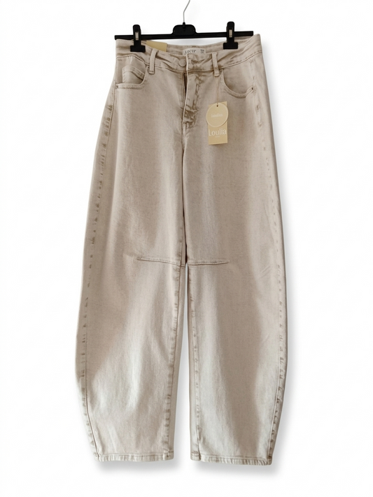 Jean balloon taille haute coupe ample confort coton stretch – Jean Balloon Sculpt Fit – LyaMode