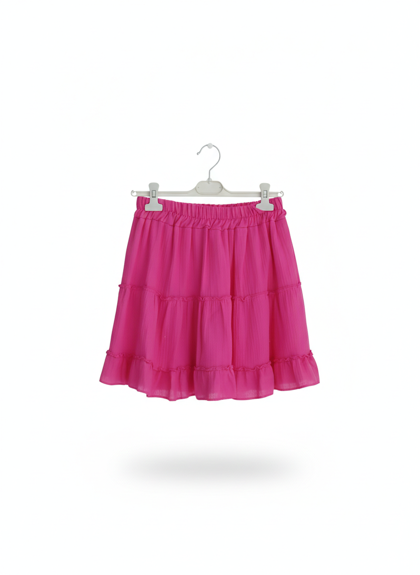 Jupe Courte Coton à Volants Taille Élastique Femme – Souffle d’Été | LyaMode