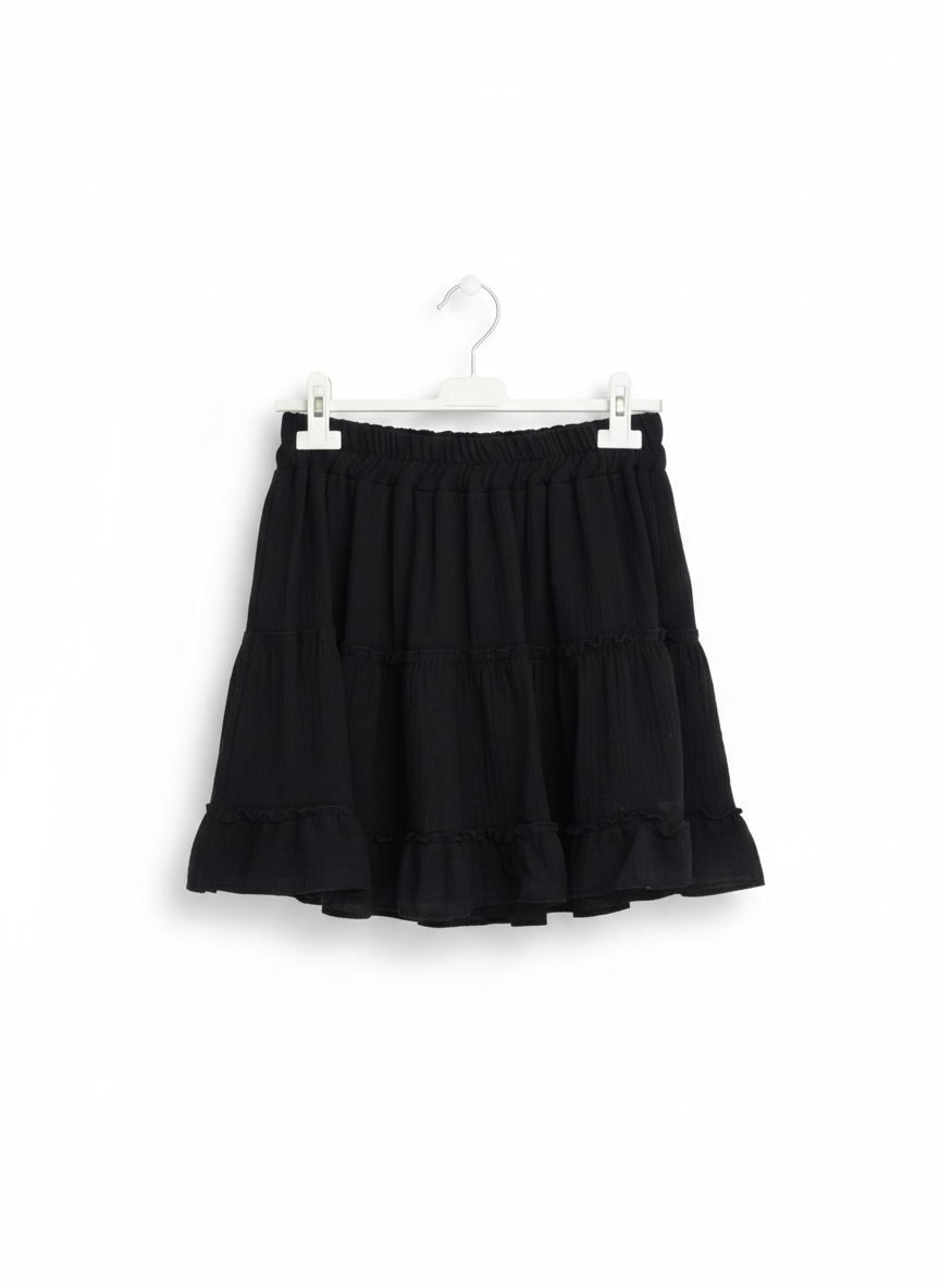 Jupe Courte Coton à Volants Taille Élastique Femme – Souffle d’Été | LyaMode