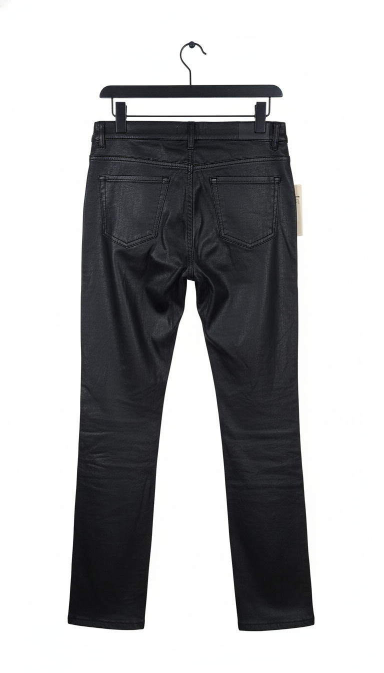 Pantalon femme simili cuir mom fit taille haute coupe droite stretch confortable style casual chic look moderne | Simili Glam – LyaMode