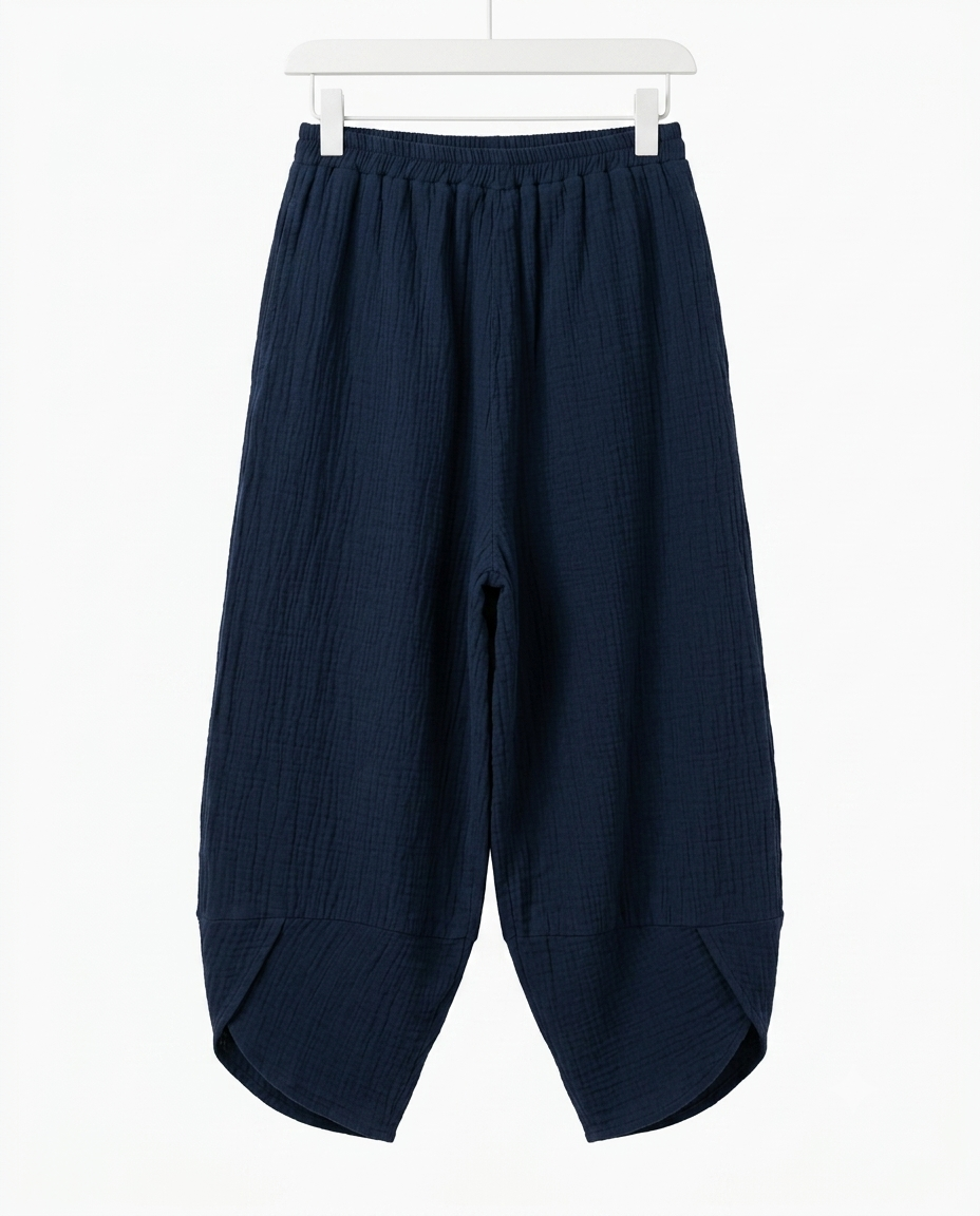 Pantalon Ballon Céleste en gaze de coton 100 % – Taille Unique – LyaMode