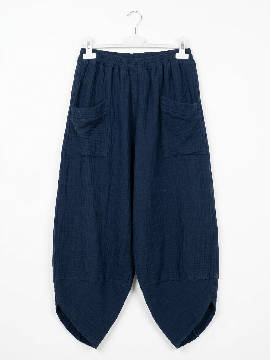 Pantalon Ballon Céleste en gaze de coton 100 % – Taille Unique – LyaMode