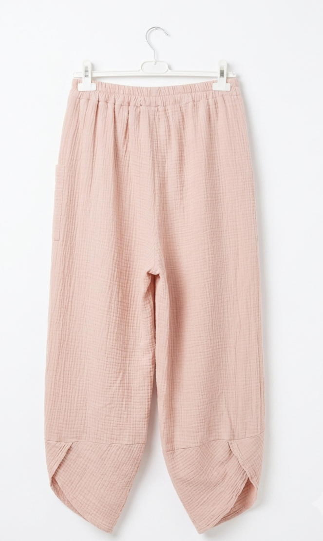 Pantalon Ballon Céleste en gaze de coton 100 % – Taille Unique – LyaMode