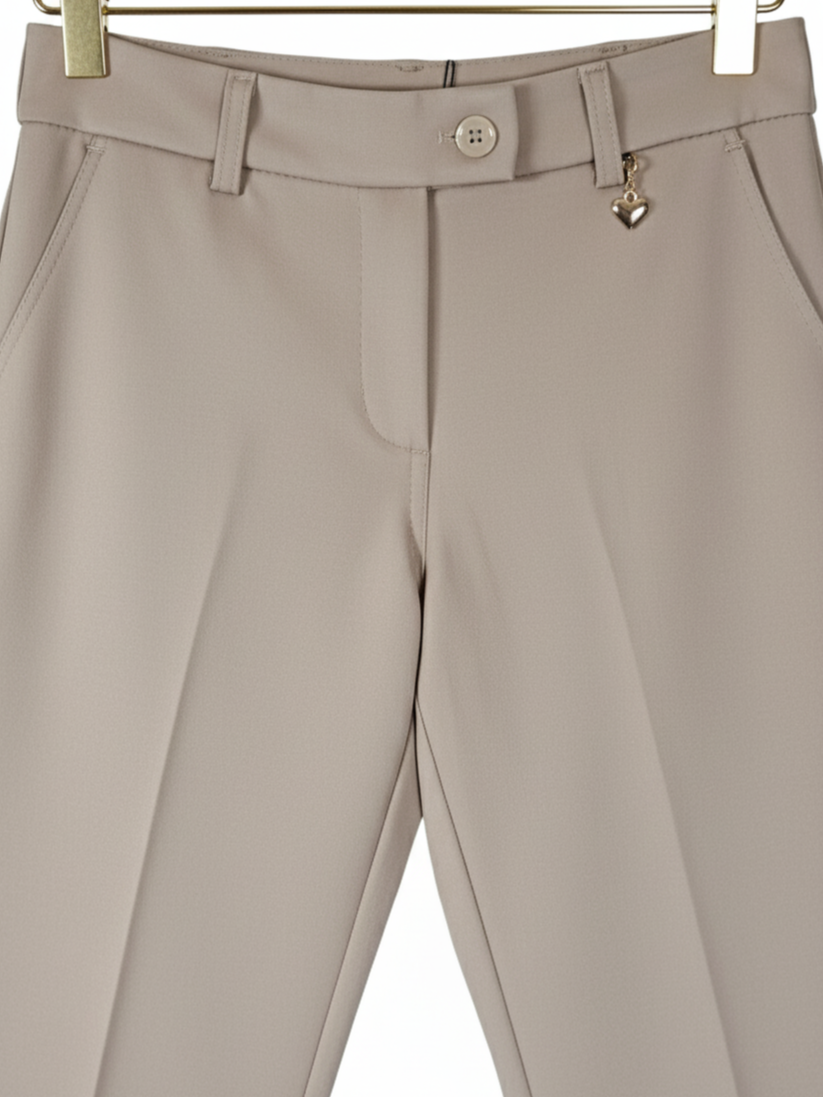 Pantalon femme chic ajusté stretch confortable taille mi-haute élégant bureau casual tissu fluide viscose coupe droite taille unique | Élégance – LyaMode