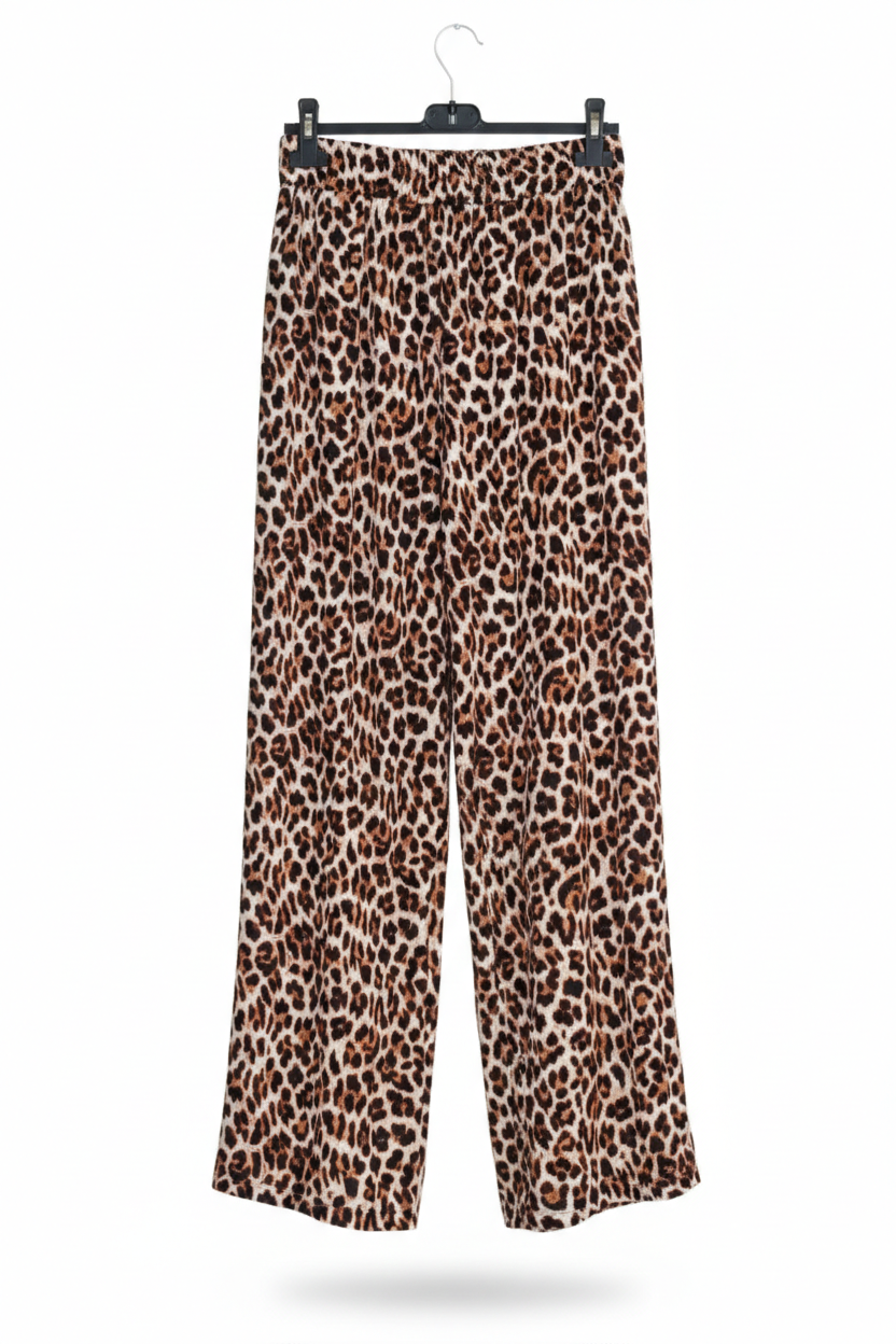 Pantalon Femme Léopard Fluide Taille Élastique Coupe Large Léger Instinct Léger LyaMode