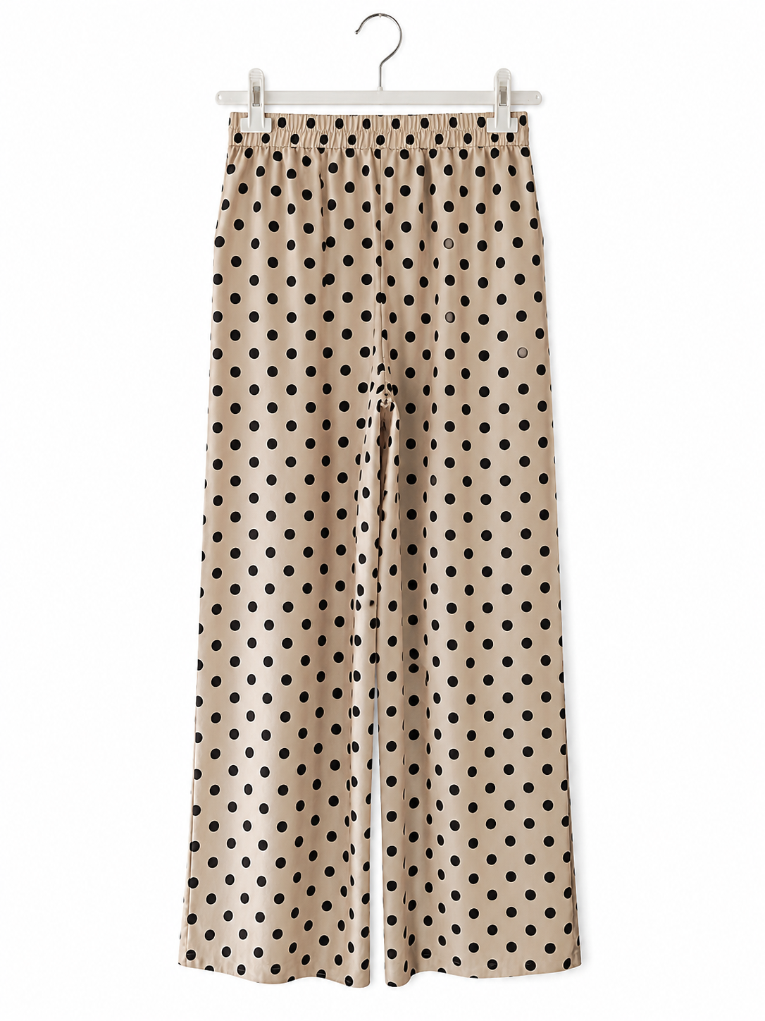 Pantalon large à pois 100 % coton Pois de Charme – LyaMode