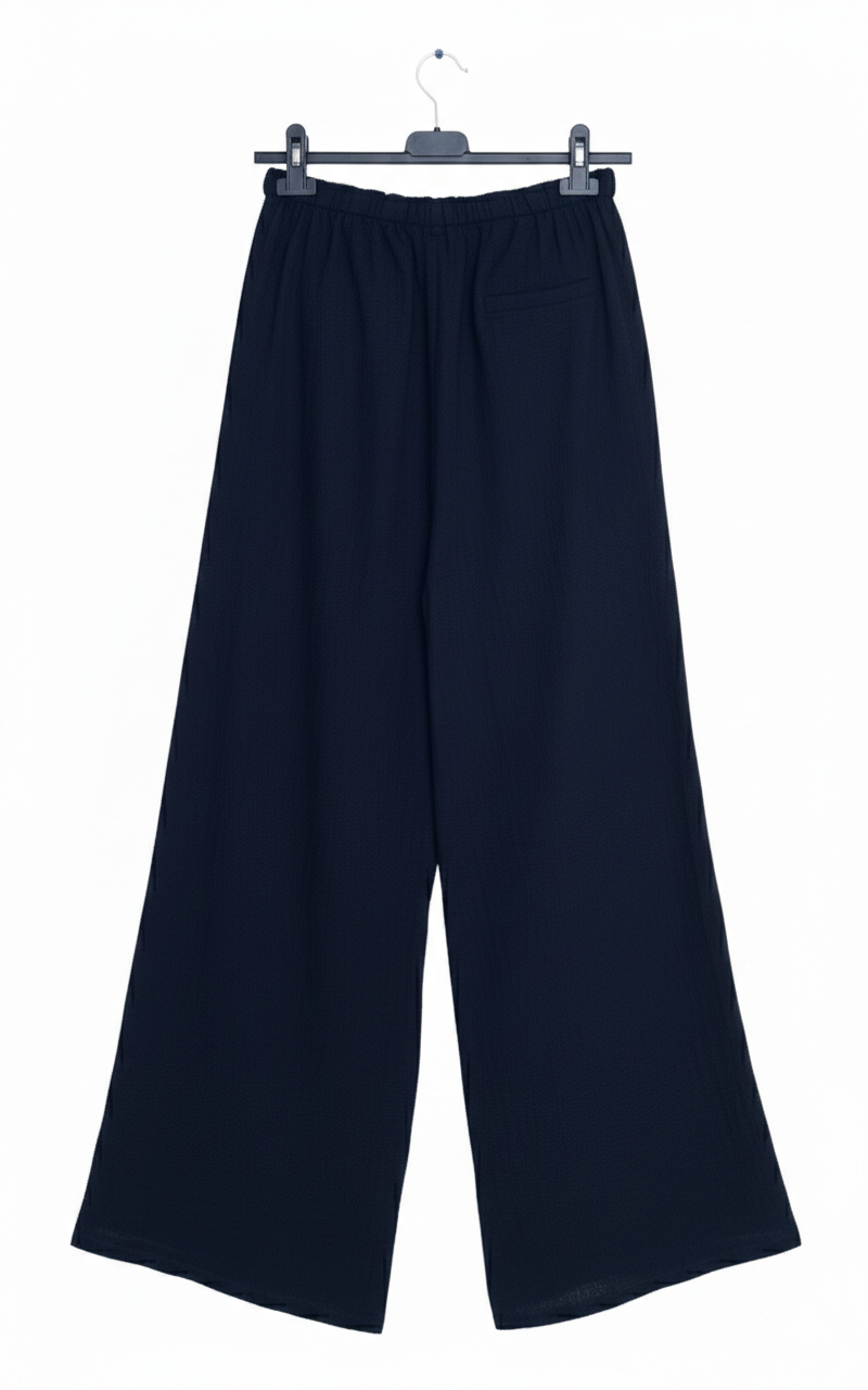 Pantalon Femme Coton Fluide Taille Élastique avec Nœud – Coupe Large Confort Été Souffle Bohème LyaMode