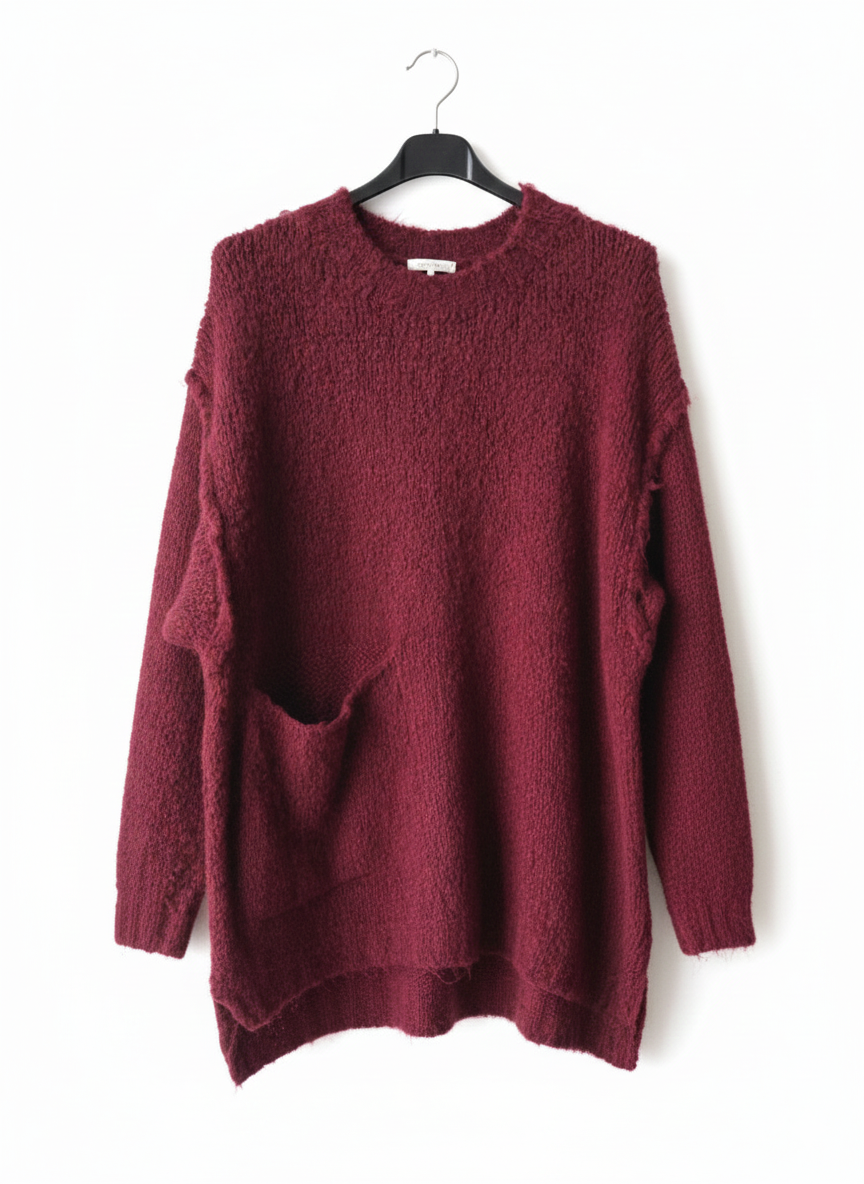 Pull maille texturée femme poche latérale coupe ample confortable chaud hiver | Signature – LyaMode
