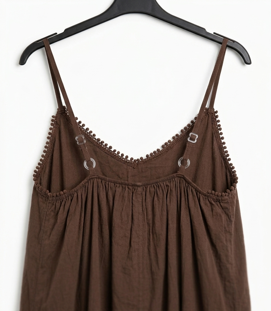 Robe longue SOLEYA en coton – Robe bohème à fines bretelles – LyaMode