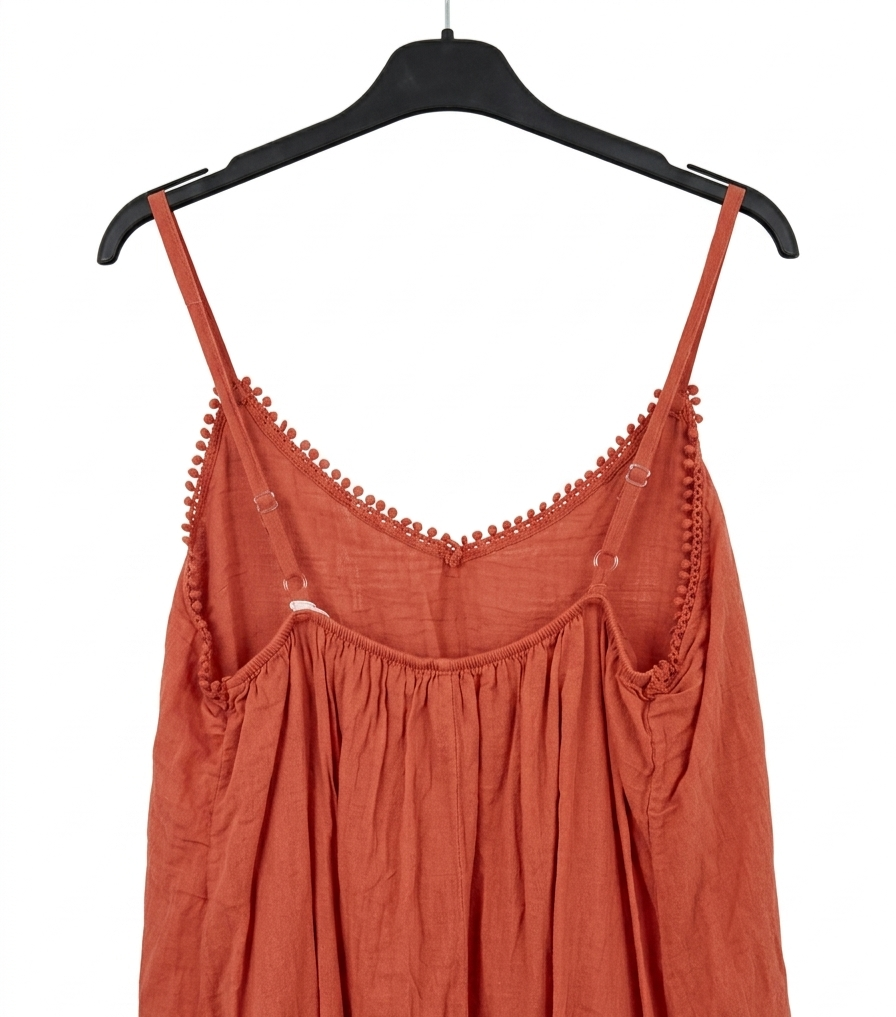Robe longue SOLEYA en coton – Robe bohème à fines bretelles – LyaMode