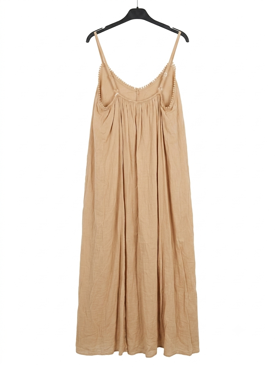 Robe longue SOLEYA en coton – Robe bohème à fines bretelles – LyaMode
