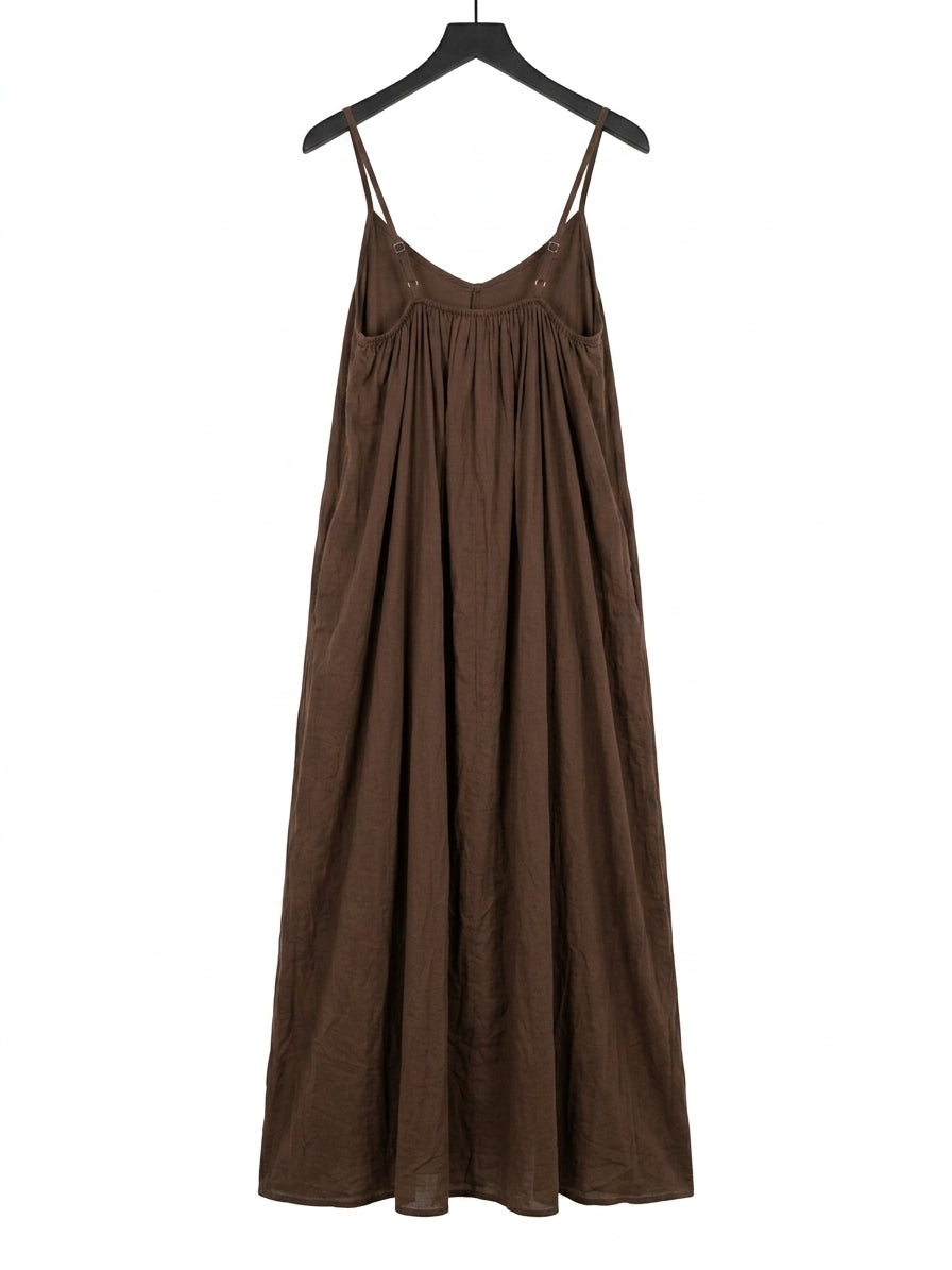 Robe longue SOLEYA en coton – Robe bohème à fines bretelles – LyaMode