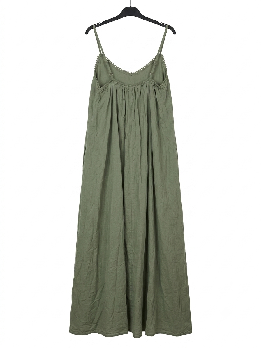 Robe longue SOLEYA en coton – Robe bohème à fines bretelles – LyaMode