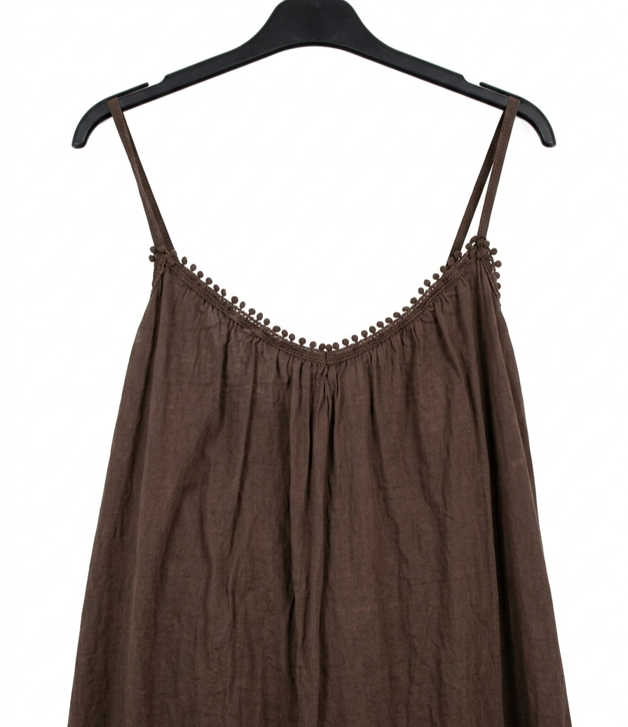 Robe longue SOLEYA en coton – Robe bohème à fines bretelles – LyaMode