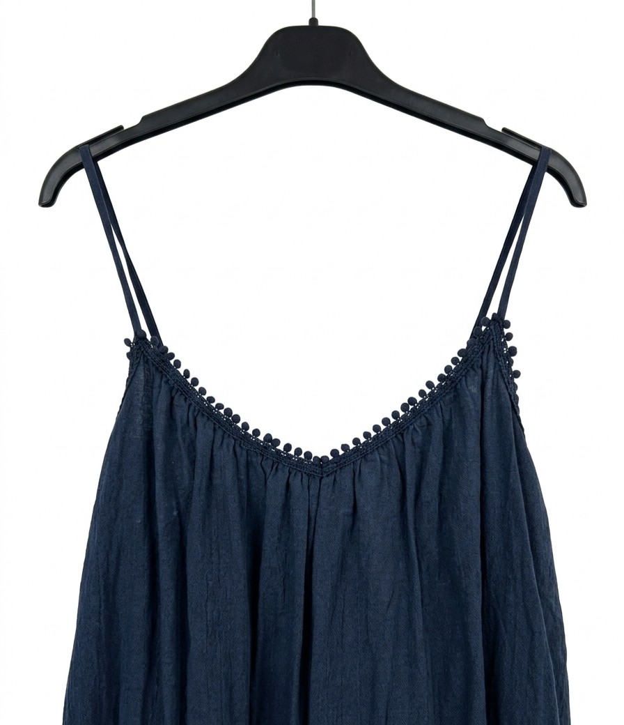 Robe longue SOLEYA en coton – Robe bohème à fines bretelles – LyaMode
