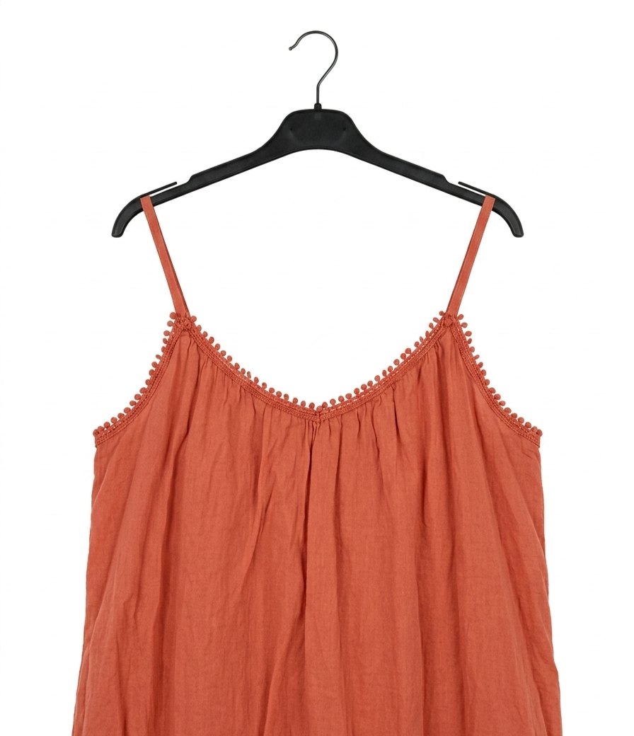 Robe longue SOLEYA en coton – Robe bohème à fines bretelles – LyaMode