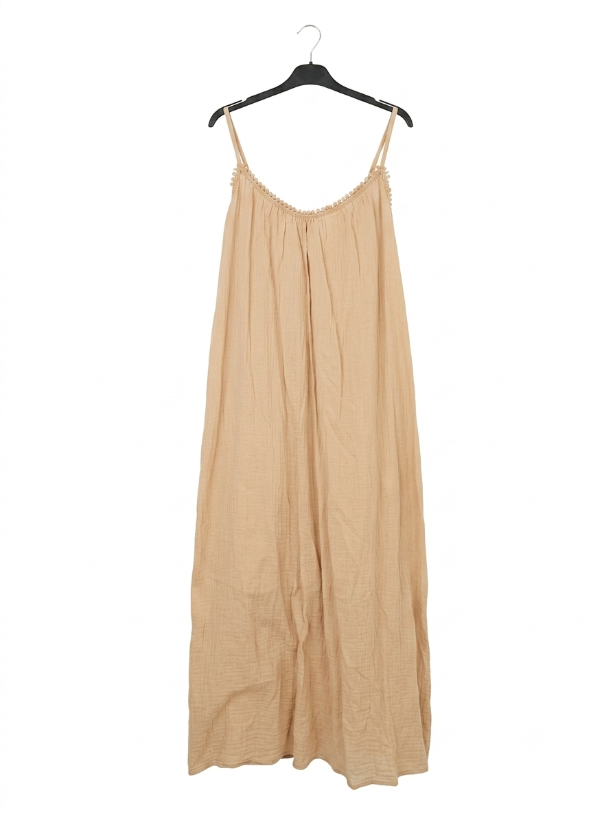 Robe longue SOLEYA en coton – Robe bohème à fines bretelles – LyaMode