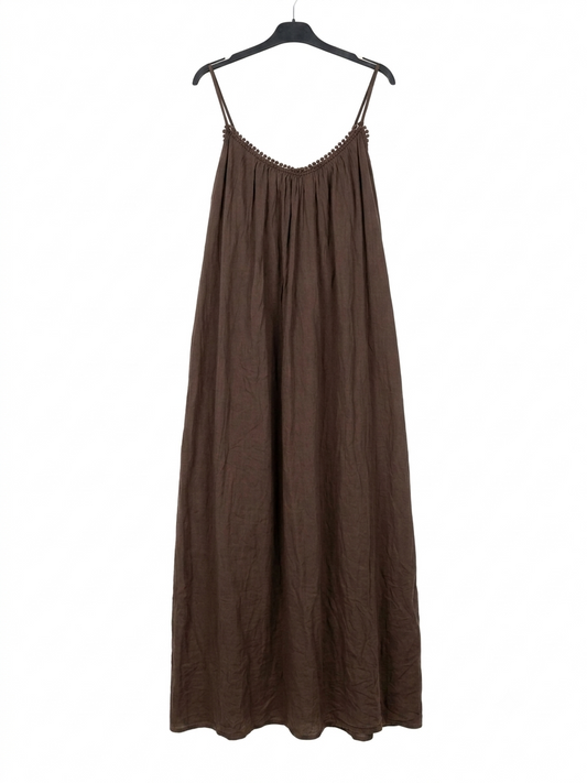 Robe longue SOLEYA en coton – Robe bohème à fines bretelles – LyaMode