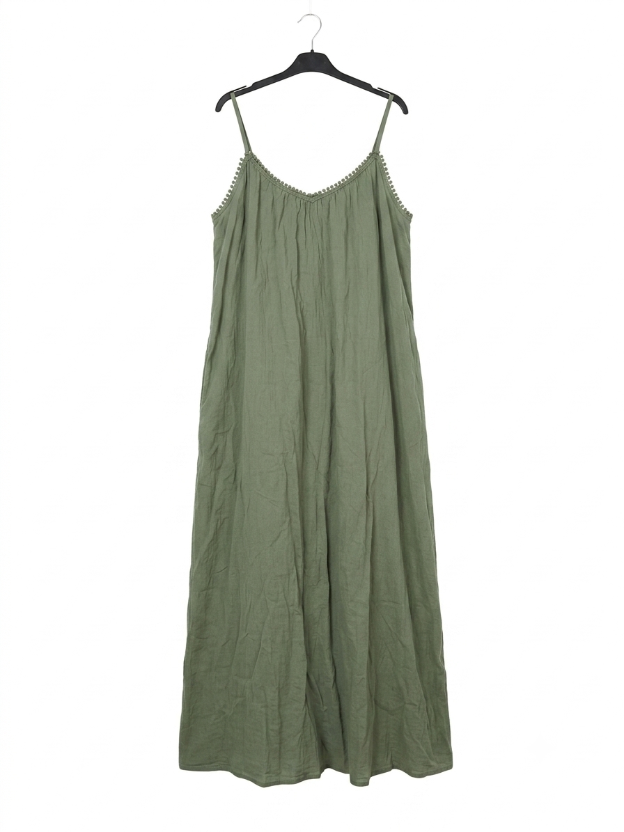 Robe longue SOLEYA en coton – Robe bohème à fines bretelles – LyaMode