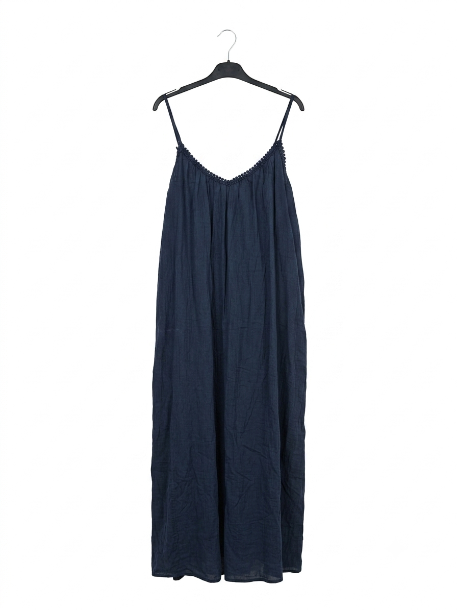 Robe longue SOLEYA en coton – Robe bohème à fines bretelles – LyaMode